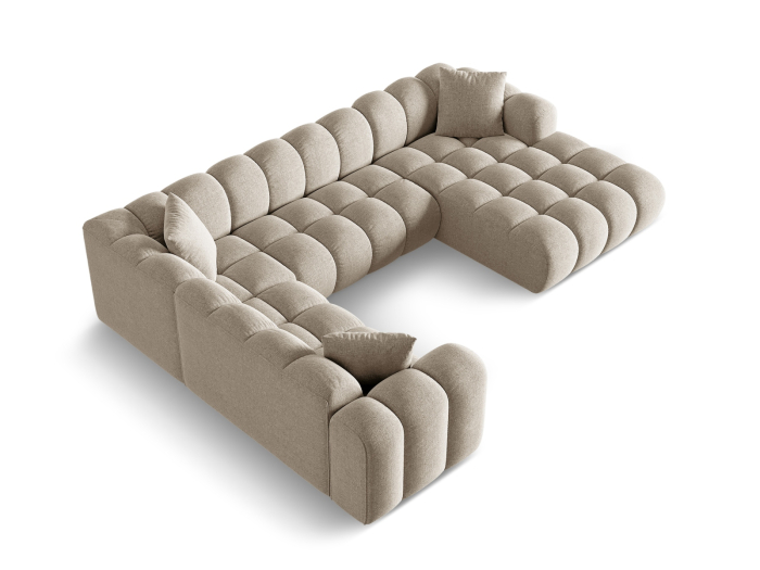 Colțar în formă de U Treno cu tapițerie din țesătură structurală [3]