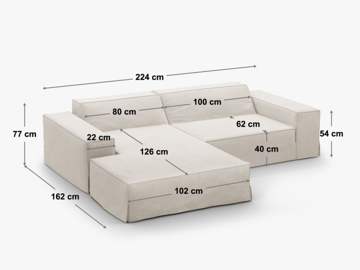 Colțar Jodie cu husă detașabilă din țesătură structurală [6]
