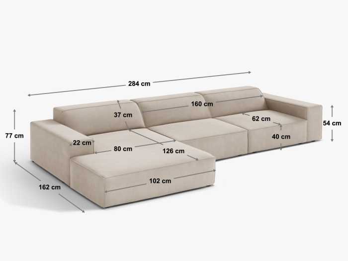 Colțar Jodie cu tapițerie din catifea [4]