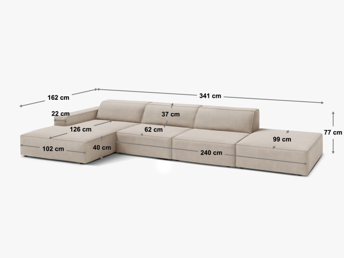 Colțar Jodie cu tapițerie din catifea [5]