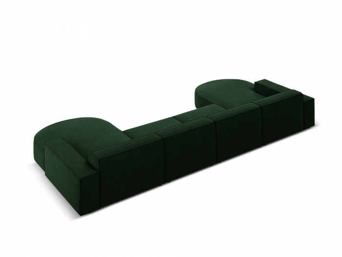 Coltar Jodie in forma de U  cu 6 locuri,  colt rotunjit si tapiterie din catifea, verde inchis [3]