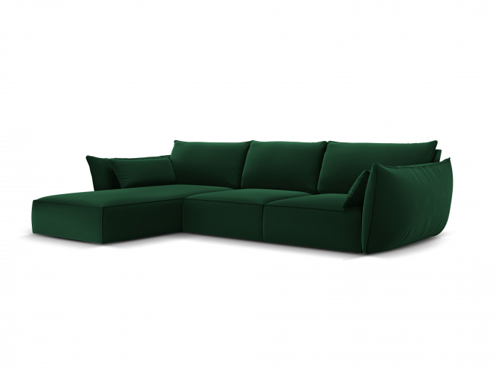 Coltar Kaelle cu tapiterie din catifea si colt pe partea stanga, verde inchis [2]