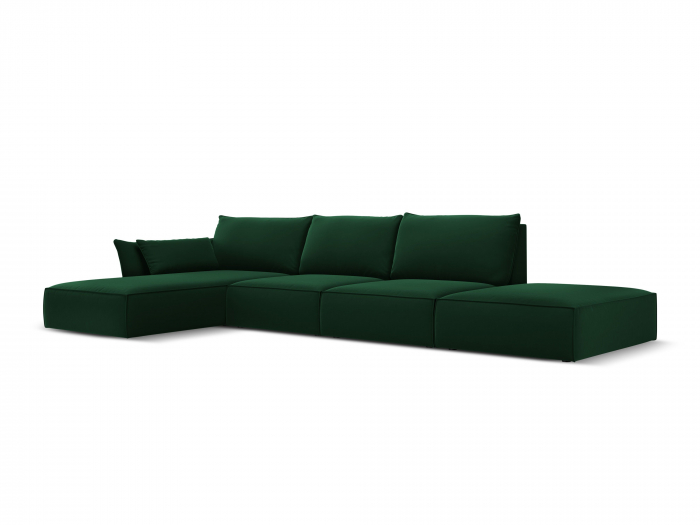 Coltar Kaelle cu tapiterie din catifea si colt pe partea stanga, verde inchis [2]