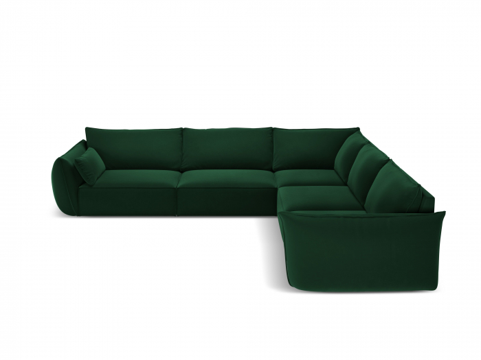 Coltar Kaelle  cu tapiterie din catifea, verde inchis [2]