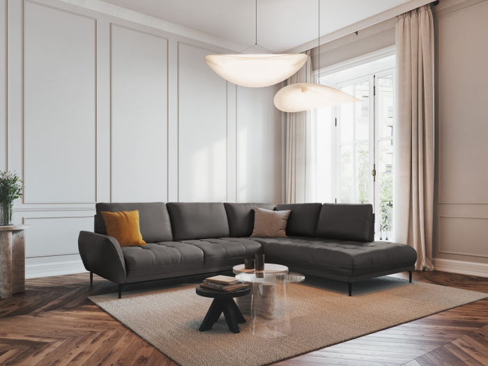 Coltar Lea cu 5 locuri, colt pe partea dreapta si tapiterie din piele naturala [6]