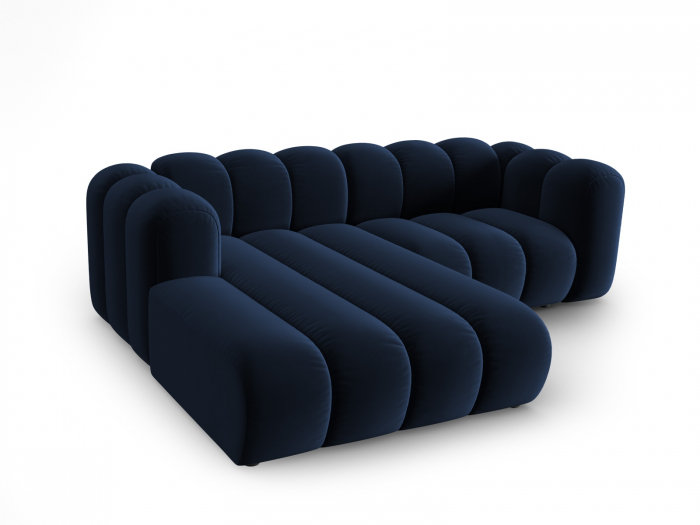 Coltar Lupine cu 3 locuri, colt pe partea stanga si tapiterie din catifea, albastru royal [3]