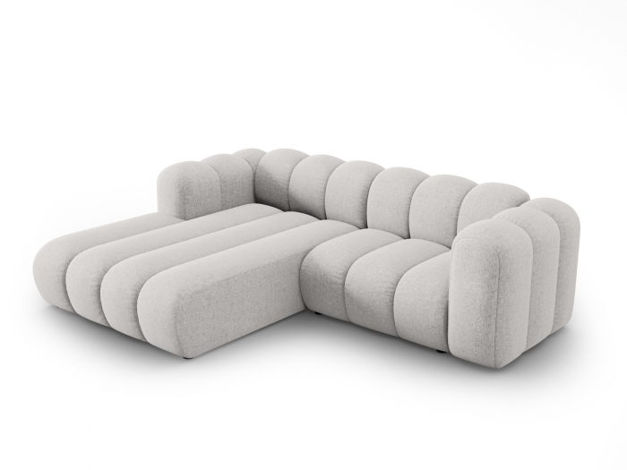 Coltar Lupine cu 3 locuri, colt pe partea stanga si tapiterie din tesatura structurala, gri deschis [2]