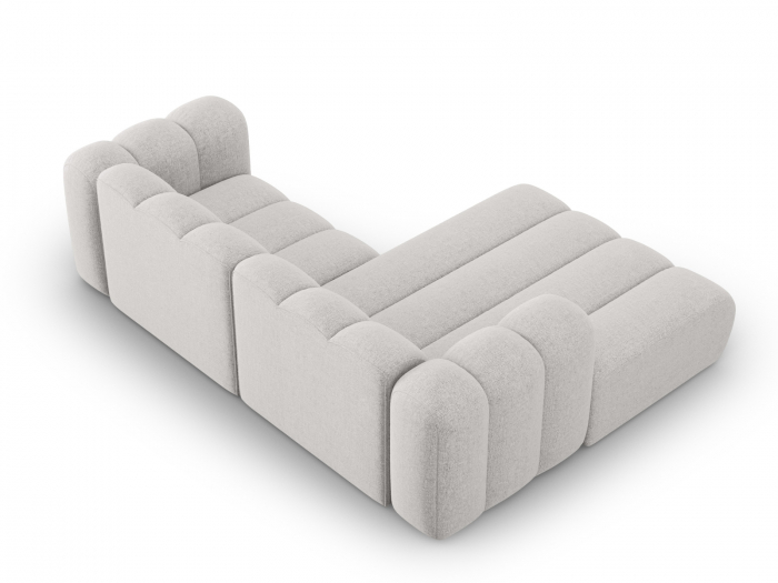 Coltar Lupine cu 3 locuri, colt pe partea stanga si tapiterie din tesatura structurala, gri deschis [4]