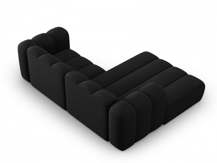 Coltar Lupine cu 3 locuri, colt pe partea stanga si tapiterie din tesatura structurala, negru [4]