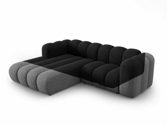 Coltar Lupine cu 3 locuri, colt pe partea stanga si tapiterie din tesatura structurala, negru [2]