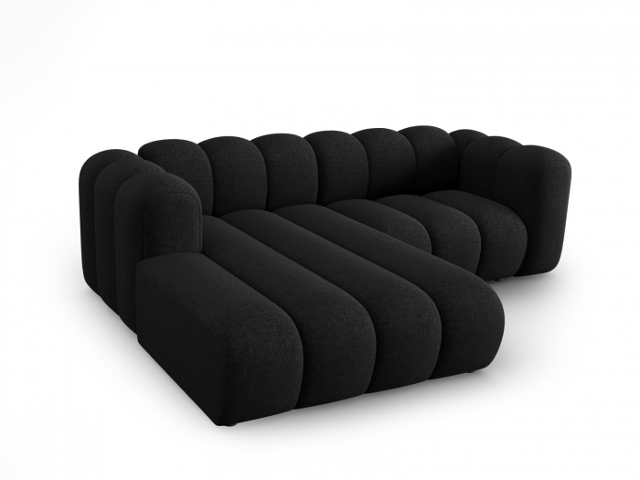 Coltar Lupine cu 3 locuri, colt pe partea stanga si tapiterie din tesatura structurala, negru [3]
