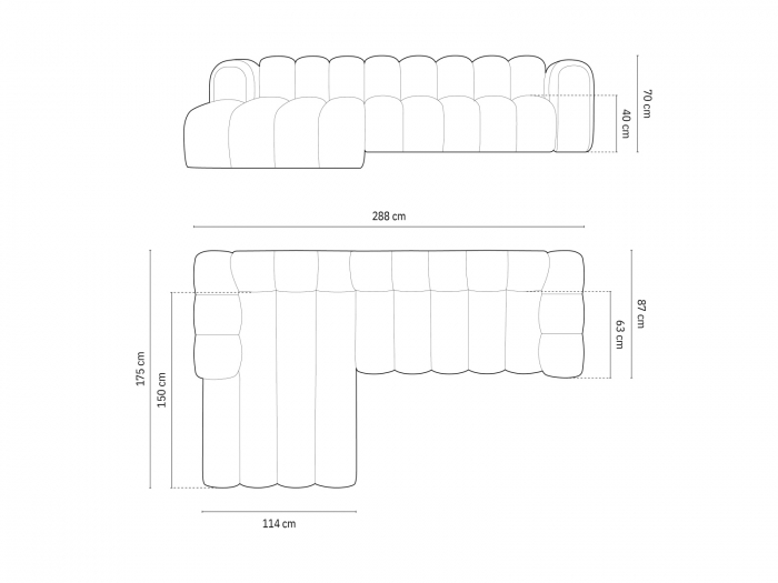 Coltar Lupine cu 4 locuri, colt pe partea stanga si tapiterie din catifea, bej [6]