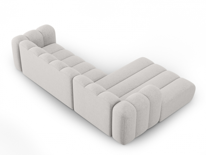 Coltar Lupine cu 4 locuri, colt pe partea stanga si tapiterie din tesatura structurala, gri deschis [4]