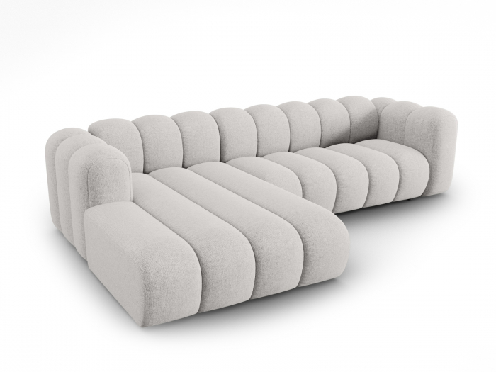 Coltar Lupine cu 4 locuri, colt pe partea stanga si tapiterie din tesatura structurala, gri deschis [3]