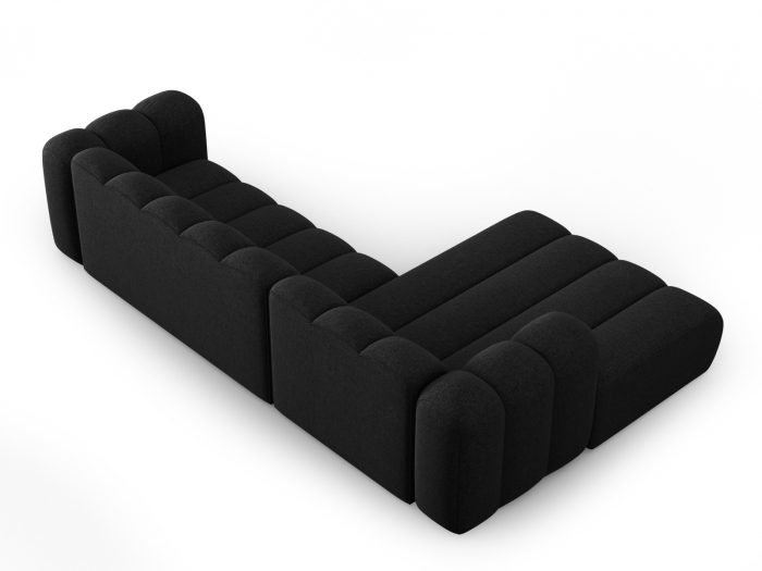Coltar Lupine cu 4 locuri, colt pe partea stanga si tapiterie din tesatura structurala, negru [4]