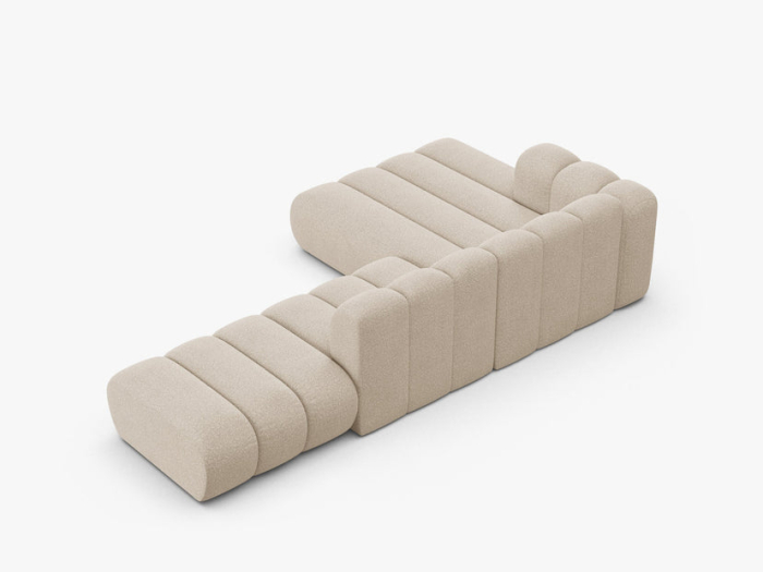 Coltar Lupine cu 5 locuri, colt pe partea stanga si tapiterie boucle, bej [4]