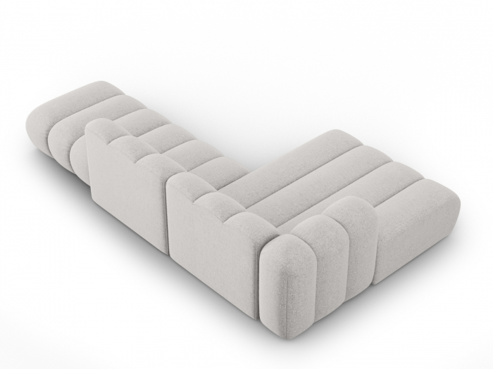 Coltar Lupine cu 5 locuri, colt pe partea stanga si tapiterie din tesatura structurala, gri deschis [4]