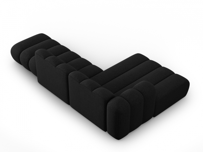 Coltar Lupine cu 5 locuri, colt pe partea stanga si tapiterie din tesatura structurala, negru [4]