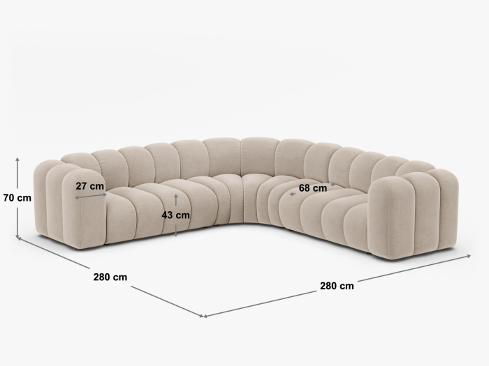 Colțar Lupine cu tapițerie din catifea [5]