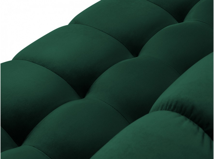 Coltar Mamaia in forma de U cu tapiterie din catifea si picioare din metal auriu, verde închis [5]