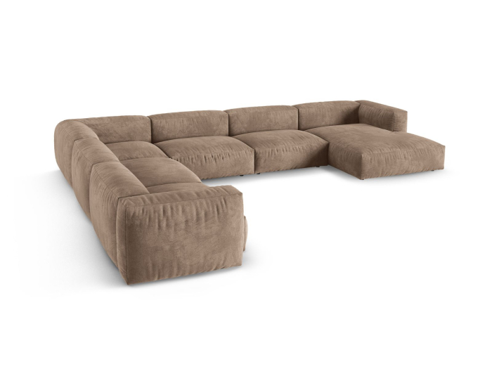 Coltar Martina in forma de U cu tapițerie din catifea [3]