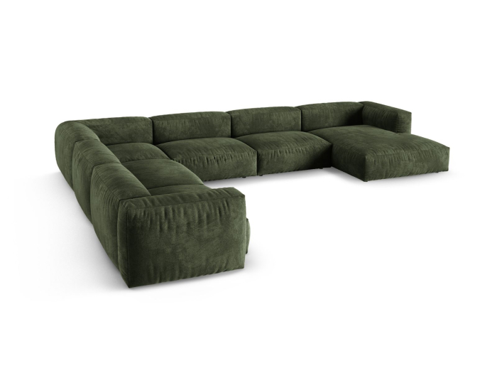 Coltar Martina in forma de U cu tapițerie din catifea [3]