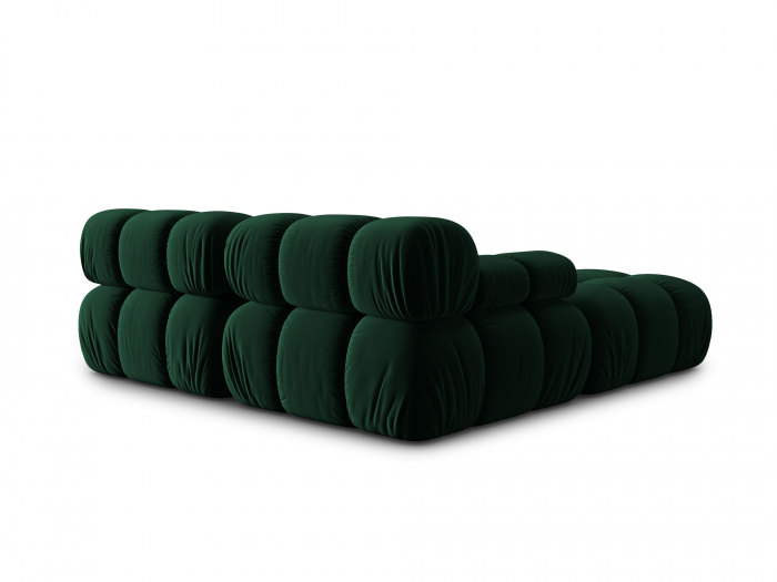 Coltar modular Bellis cu 3 locuri si tapiterie din catifea, verde inchis [5]