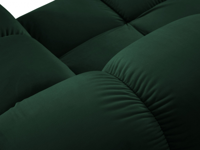 Coltar modular Bellis cu 3 locuri si tapiterie din catifea, verde inchis [6]