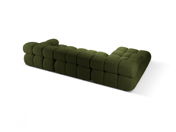 Coltar modular Bellis cu 3 module si tapiterie boucle, verde [3]