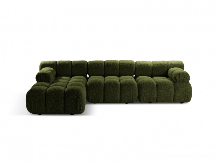 Coltar modular Bellis cu 3 module si tapiterie boucle, verde [1]