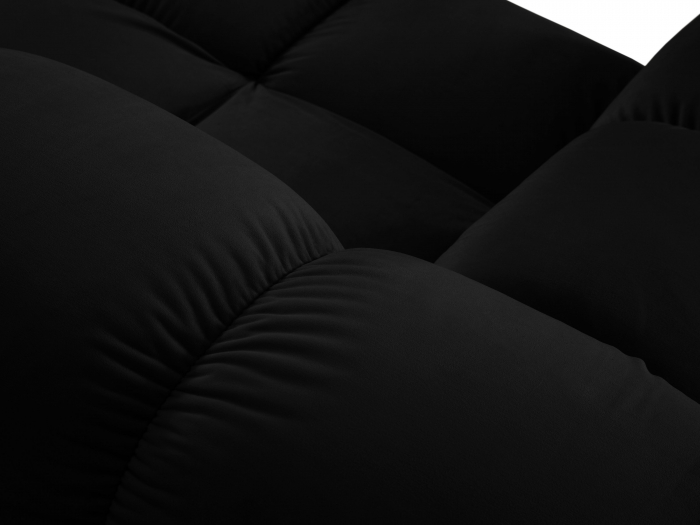 Coltar modular Bellis cu 4 locuri si tapiterie din catifea, negru [6]