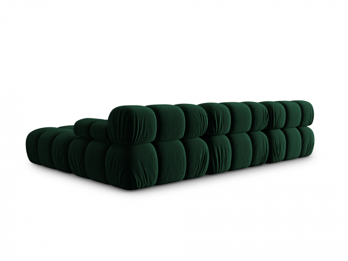 Coltar modular Bellis cu 4 locuri si tapiterie din catifea, verde inchis [5]