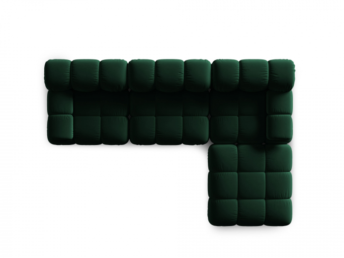 Coltar modular Bellis cu 4 locuri si tapiterie din catifea, verde inchis [4]