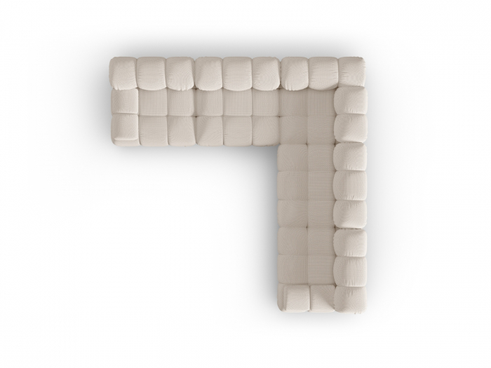 Coltar modular Bellis cu 5 locuri si tapiterie din tesatura 3D, bej deschis [3]