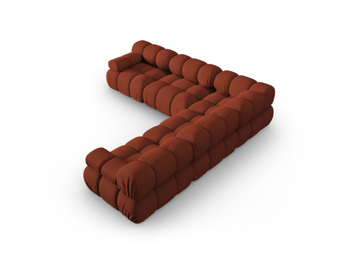 Coltar modular Bellis cu 5 locuri si tapiterie din tesatura 3D, brick [2]