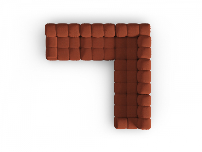 Coltar modular Bellis cu 5 locuri si tapiterie din tesatura 3D, brick [3]