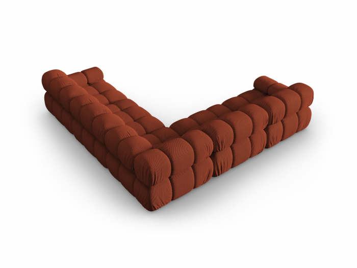 Coltar modular Bellis cu 5 locuri si tapiterie din tesatura 3D, brick [4]