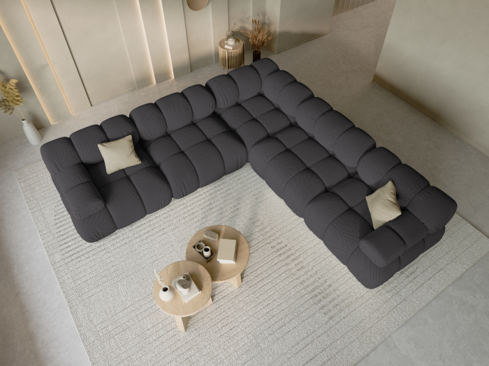 Coltar modular Bellis cu 5 locuri si tapiterie din tesatura 3D, expreso [6]