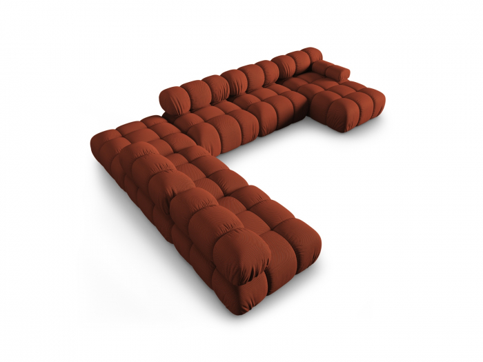 Coltar modular Bellis in forma de U si tapiterie din tesatura 3D, brick [3]