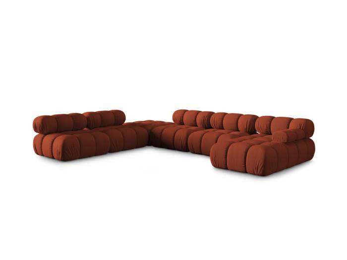 Coltar modular Bellis in forma de U si tapiterie din tesatura 3D, brick [2]