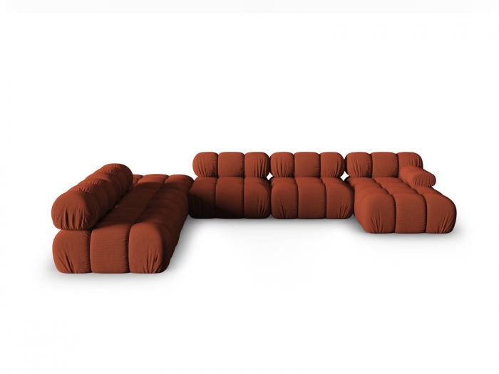 Coltar modular Bellis in forma de U si tapiterie din tesatura 3D, brick [1]