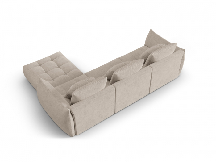 Coltar modular Bloom cu tapiterie din tesatura structurala, bej inchis [3]