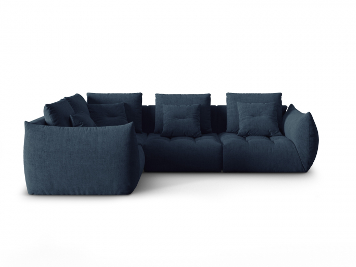 Coltar modular Bloom cu tapiterie din tesatura structurala si colt pe partea stanga, albastru inchis [1]