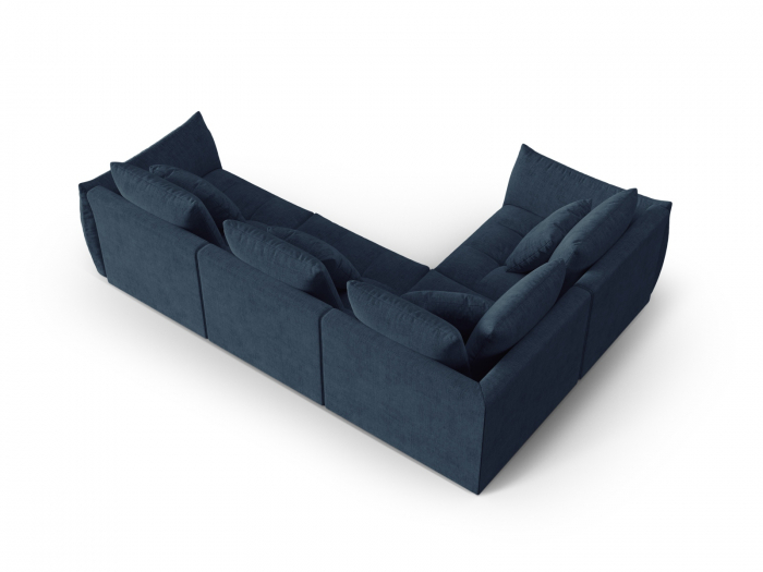 Coltar modular Bloom cu tapiterie din tesatura structurala si colt pe partea stanga, albastru inchis [3]