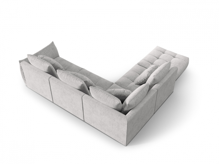 Coltar modular Bloom cu tapiterie din tesatura structurala si colt pe partea stanga, argintiu [3]