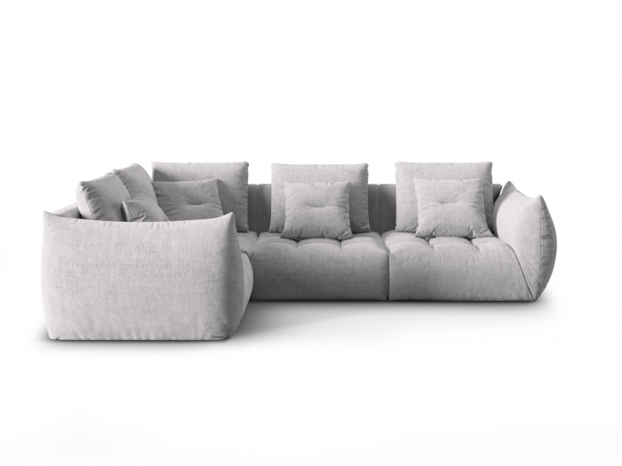 Coltar modular Bloom cu tapiterie din tesatura structurala si colt pe partea stanga, argintiu [1]