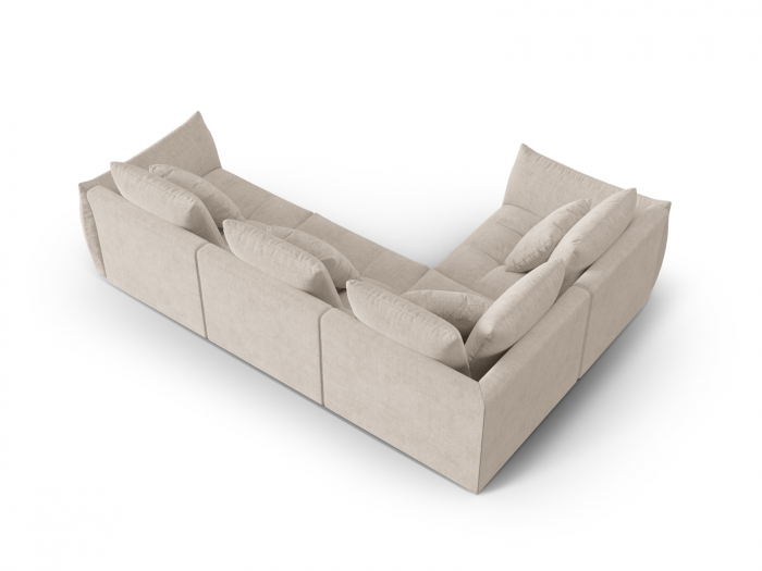 Coltar modular Bloom cu tapiterie din tesatura structurala si colt pe partea stanga, bej inchis [3]