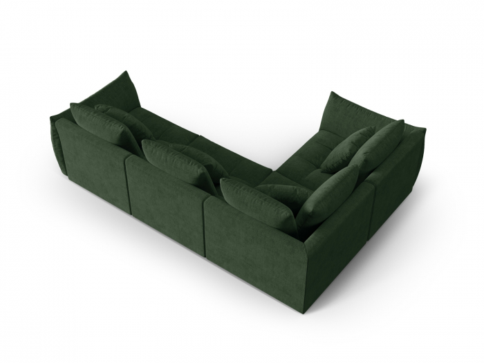 Coltar modular Bloom cu tapiterie din tesatura structurala si colt pe partea stanga, verde inchis [3]