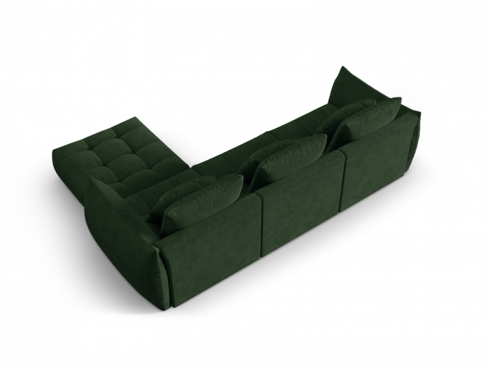 Coltar modular Bloom cu tapiterie din tesatura structurala, verde inchis [3]