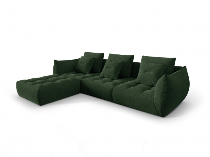 Coltar modular Bloom cu tapiterie din tesatura structurala, verde inchis [2]